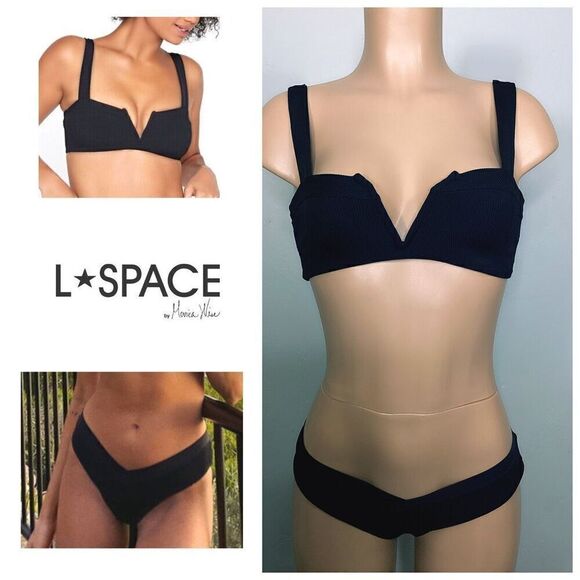 New. L*SPACE ribbed bikini set. S-top/M-bottom. Retails $187 - Picture 1 of 16
